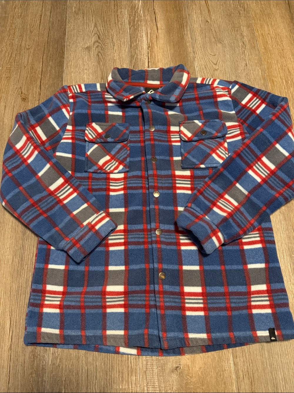 Quicksilver Fleece Kids Blue Plaid Fleece Shacket - Cozy Button-Up